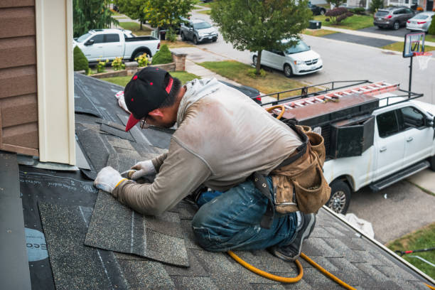 Professional Roof Installation technician working in Oakland, ME